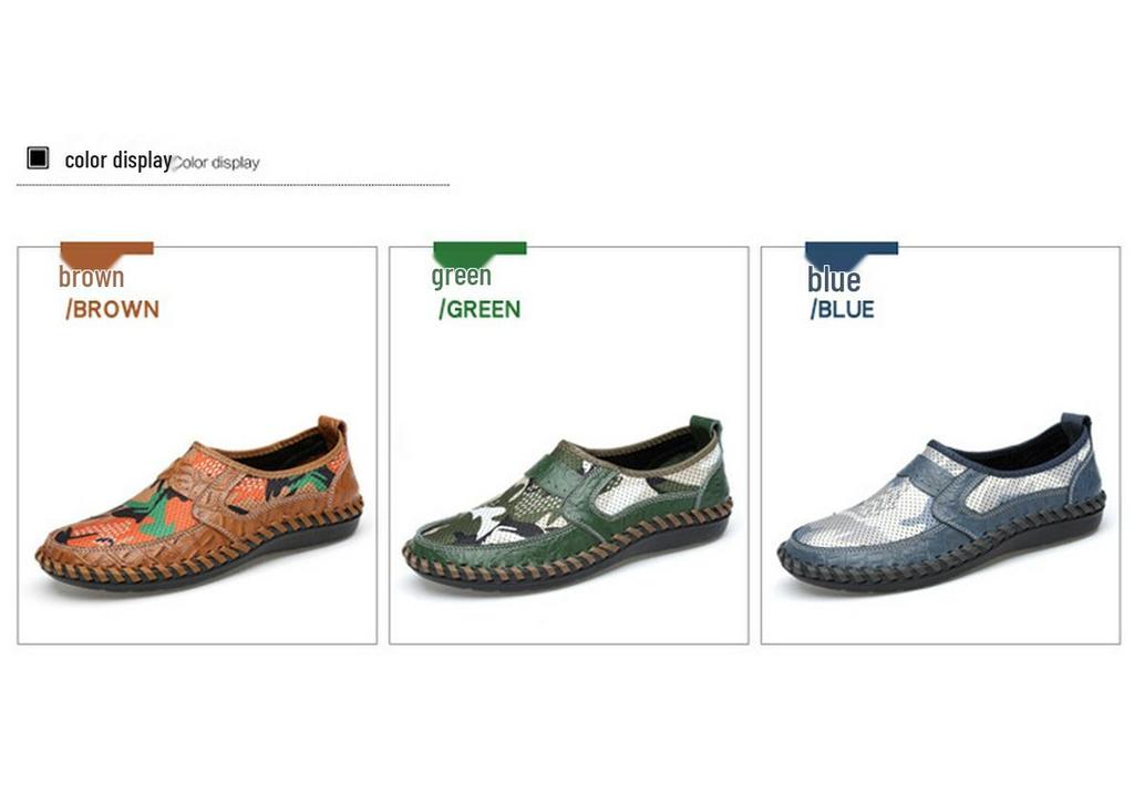 Men's Extra Large Summer Loafers - Breathable Mesh, Handmade, Trendy Casual Shoes (Sizes 45-46)