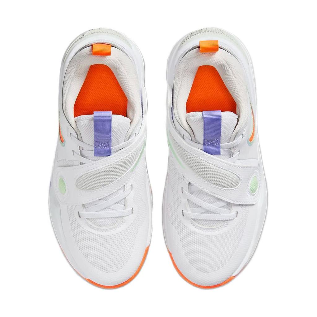 Nike Team Hustle D11 GS White Total Orange Kids Sneakers Vapor-Green Purple-Pulse DV8996-103