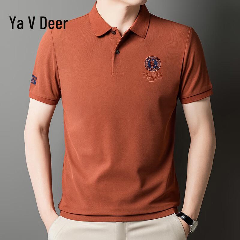 

Yalu Men s Business Casual Embroidered Loose Fit Polo T-Shirt 4XL