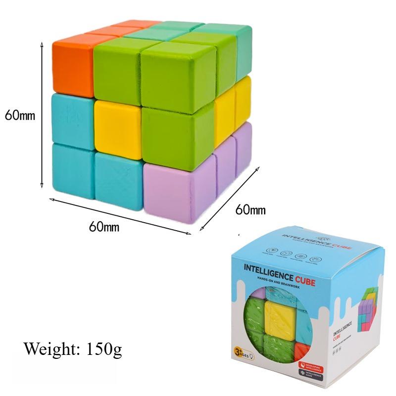 Wooden Luban Lock Kong Ming Lock for Kids Adults Beech Soma Cube 7 Pieces Boxed 3D Puzzle Brain Teaser Intelligence Toy MX9521