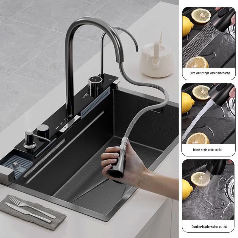 Whale Stainless Steel Large Multi-functional Digital Display Kitchen Nano Sink