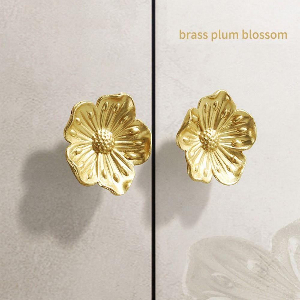 Cherry Blossom Shape Drawer Pull Handle Vintage Wardrobe Knob Ornamental Cabinet Pull  Cupboard