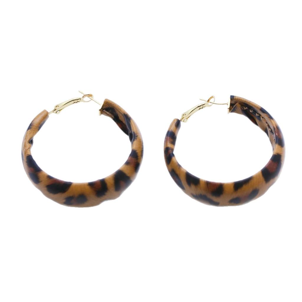 Sterling Silver PU Handmade Retro Leopard Print Ear Cuffs