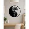 16 Inch Tree of Life Metal Wall Art, Yin Yang 3D Embossed Silhouette Home Decor