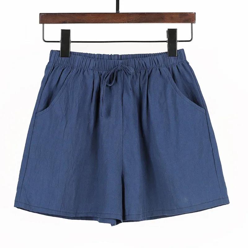 Women High Waisted Casual Linen Shorts Women Gym Workout Shorts Cotton Short Pants Loose-fitting Ladies Short Femme Women Shorts Sport