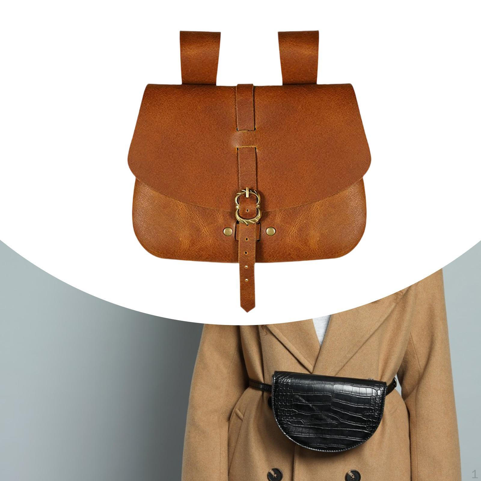 

Поясная сумка из искусственной кожи, дорожная сумка, аксессуары для костюма, поясная сумка в средневековом стиле для коричневый