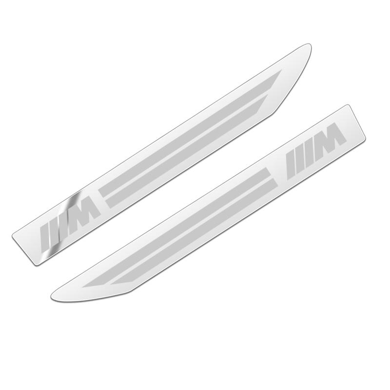 KSMH6 Car Sticker 2PCS Weatherproof Stainless Steel Side Wing Fender Badge Emblem UV-Proof Anti-Fade Anti-Rust Body Decal For BMW F34