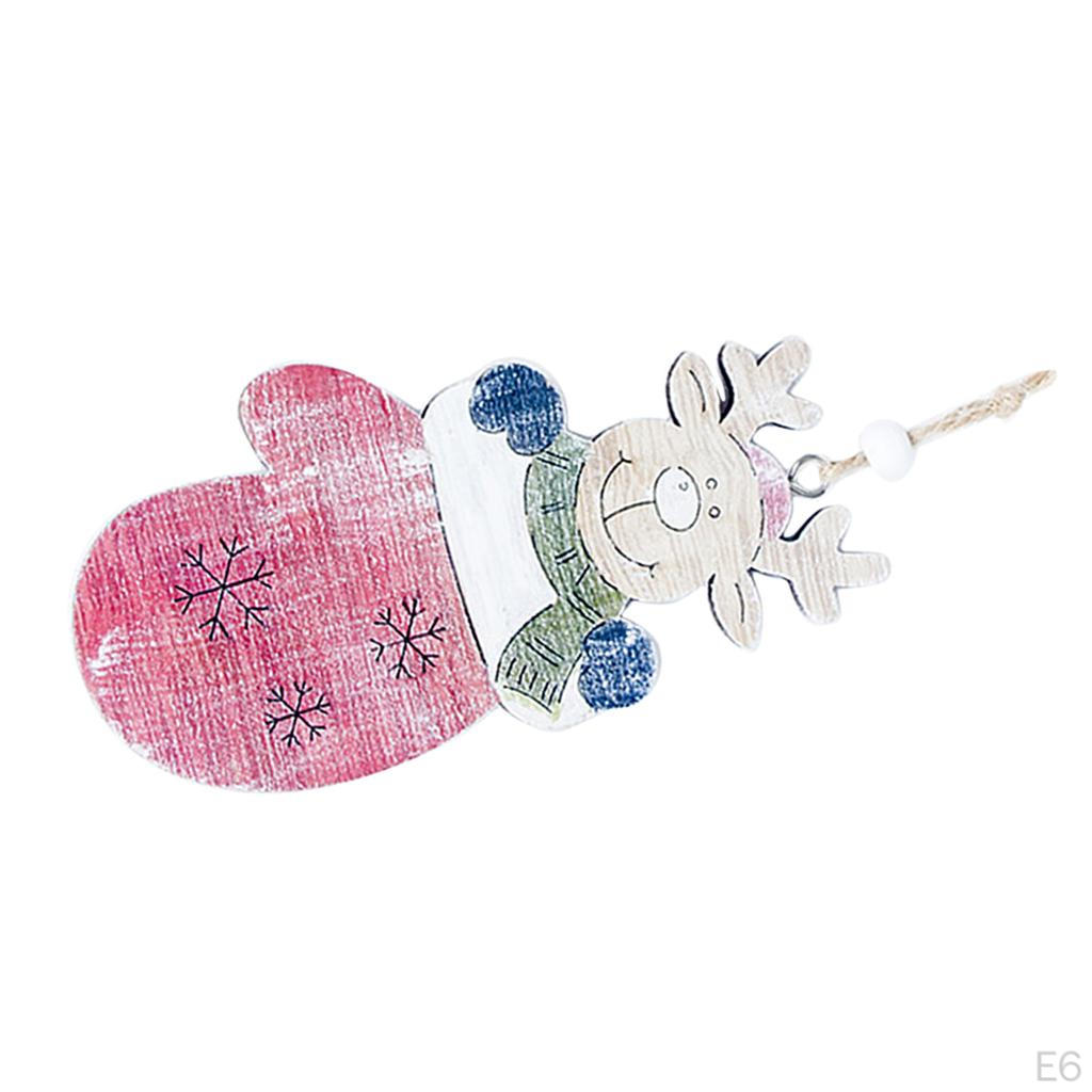 Decorations Wooden Painted Christmas Sock Crafts Hanging Ornament Tree Pendant Decoration