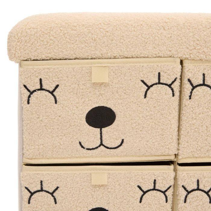 Pouf pliant 4 tiroirs bouclette "Ezzio" Atmosphera for Kids