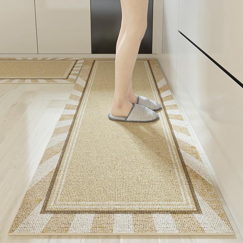 Kitchen Floor Mat Pvc Waterproof Leather Carpet Dirt-resistant Carpets Long Foot Mats Non-slip Oil-proof Modern Home Decor Rug