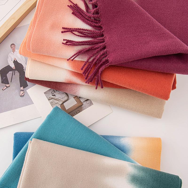 New Autumn and Winter Scarf for Girls A High End Shawl A Faux Cashmere Dopamine Couple's Warm Scarf