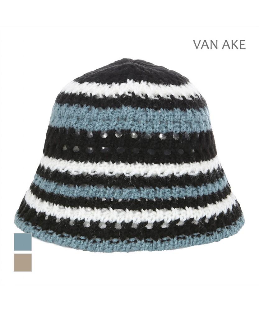 VANAKE Cream Striped Bucket Hat_Vb3Yamq304Z
