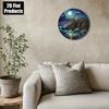 Vintage Coastal Lighthouse Moon Rustic Metal Wall Art Round Sign Home Decor