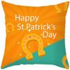 St. Patrick'S Day Pillow Case Green Cartoon Letter Four-Leaf Clover Sofa Cushion Cover Ireland National Day Pillow Cover