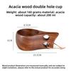 DIY Walnut Wooden Milk Cup Acacia Wood Salad Cup Solid Wood, Creative Mug with Handle Coffee Mug
