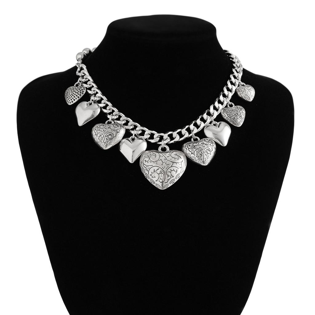 Vintage Halsband Halskette für Frauen Punk Herz Anhänger Hip Hop Schmuck Zubehör