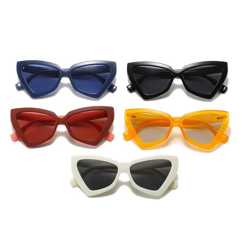 Unisex INS Cat Eye Sunglass Trendy Female Luxury Design UV Eyewear Popular Men Travelling Oversized Sun Shades Goggles