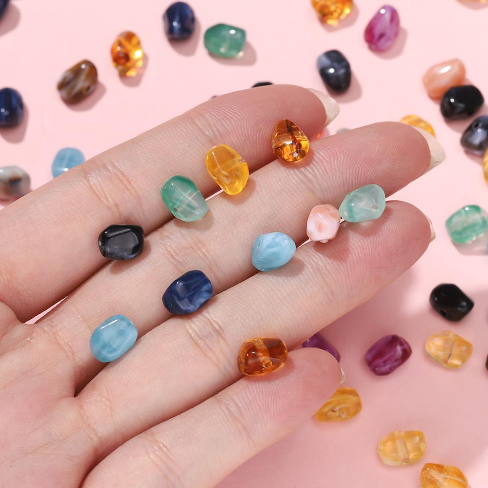20pcs Colored Acrylic Imitation Stone Beads Irregular Shaped Spacer Beads for DIY Necklace Bracelet Jewelry Making Supplies