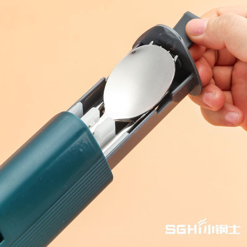 304 Stainless Steel Spoon Fork Chopsticks Cutlery Set Portable Dinnerware Kit Lunch Tableware with Box Travel Kitchen Accessories