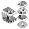 Square Glass Shelf Mounting Clip 20Pcs Stainless Steel Brackets Clamp 3-8mm Thick Panel Secure Installation