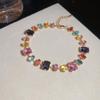 Bracciale Geometrico in Zirconi di Lusso Raffinato: Design Colorato e Versatile