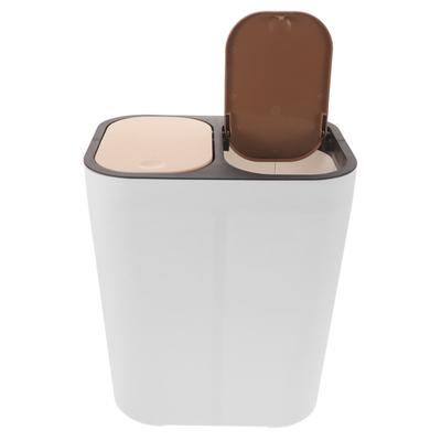 Diseño de Tapa de Cubo de Basura Papelera para Envoltorios de Caramelo Basura Cocina Reciclaje Contenedores de Reciclaje para 2 Compartimentos Plástico Doble