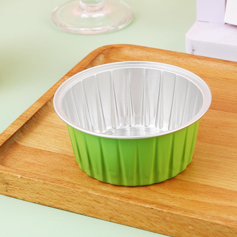 10Pcs Aluminum Cake Cup Round Foil Baking Cup Heat Resistant Cake Cups Mold With Lid Cupcake Birthday Wedding Party Supplies