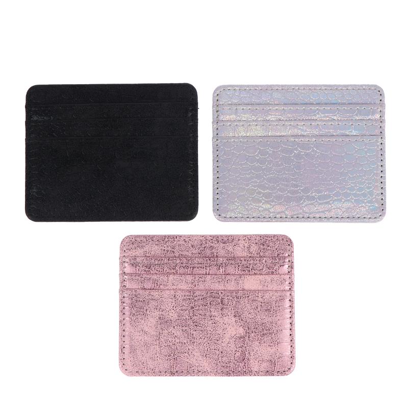 Portafoglio Mini in Pelle Ultra-Sottile Porta Carte di Credito Sottile Custodia Piccola per Documenti d'Identità da Uomo per Portafoglio da Donna Porta Carte a 4 Scomparti