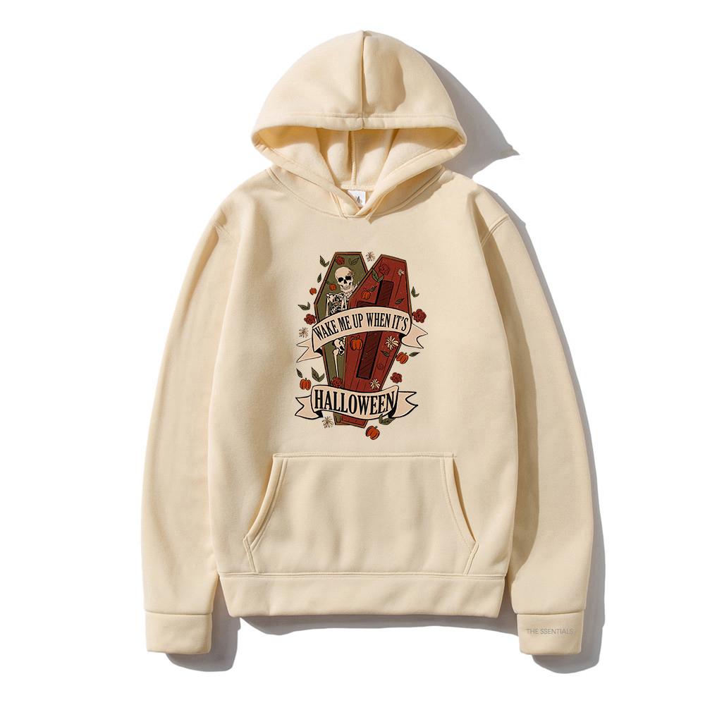 Wake Me Up When It’s Halloween Hoodie 2025 Men/women Hoodies Funny Halloween Gitfs Harajuku Winter Clothes Pullover Sweatshirt