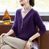Damen Übergröße Samt Neuer Chinesischer Stil Strickpullover