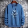 "2025 Youth Men's Loose-Fit Terry Sweatshirt: Long Sleeve, Round Neck, Fall/Spring Trend"