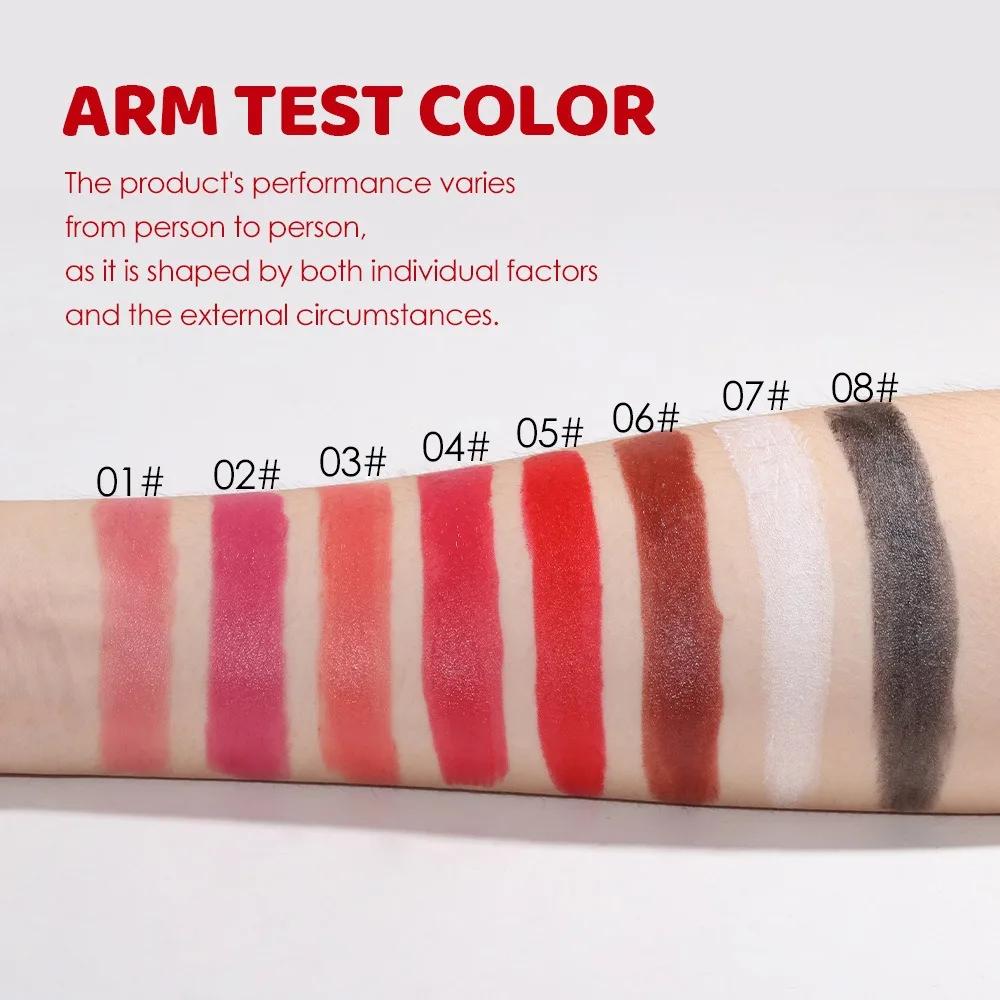 8 Colors Sexy Black Lipstick Waterproof Long Lasting Color Rendering Non-stick Velvet Lipstick Pencil Woman Makeup Cosmetics