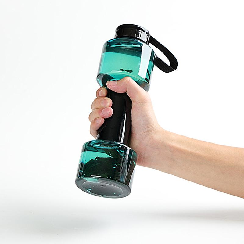 550ml Hantelförmige Sport-Wasserflasche Kessel Pet Outdoor Unzerbrechlich Fitness Radfahren Gym Reise Auslaufsicher Wasserbecher