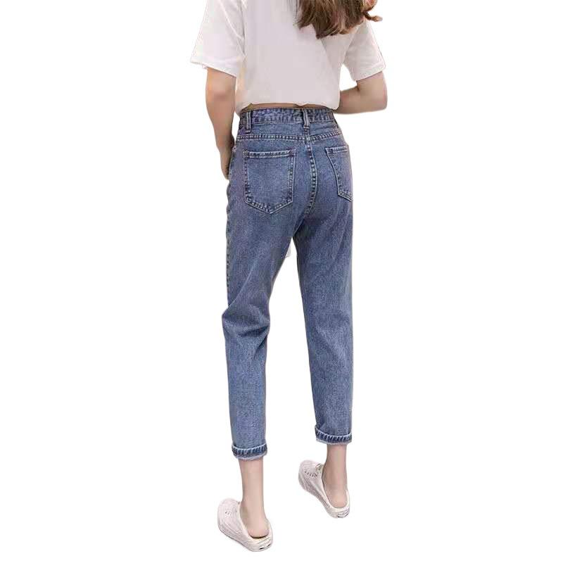2026 New Women's High-Waisted Loose Straight Harem Jeans for Petite - Cropped Dad Pants for Spring/Summer