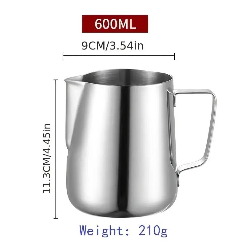 350/600/900ml Milk Creamer Frothing Pitcher With Scale Stainless Steel Coffee Cup Jug Latte Espresso Steaming Cappuccino Cup