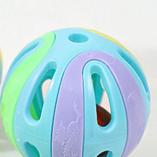 Yousheng 4Pcs Cat Bell Ball Toys Colorful Jingle Balls Cat Interactive Play Toy Hollow Ball with Bell Toy for Indoor Kittens Pounce Chasing Solo