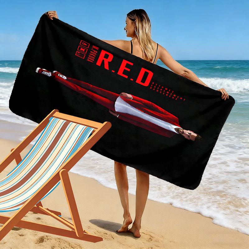 M Pokora Print Beach Towel, Large Soft Quick Dry Towel for Beach Camping Swimming