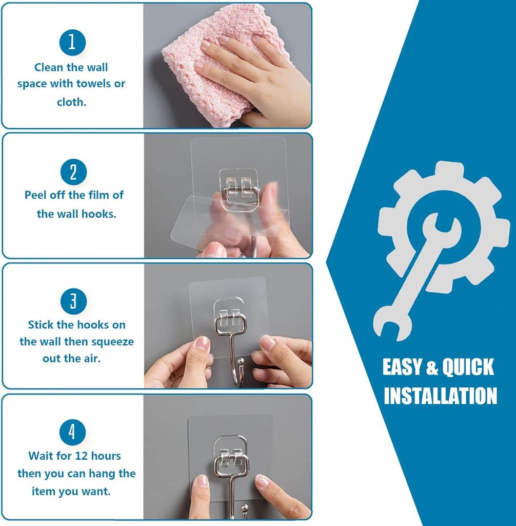 10Pcs Big Size Transparent Strong Self Adhesive Door Wall Hangers Hooks Suction Heavy Load Rack Cup Sucker for Kitchen Bathroom