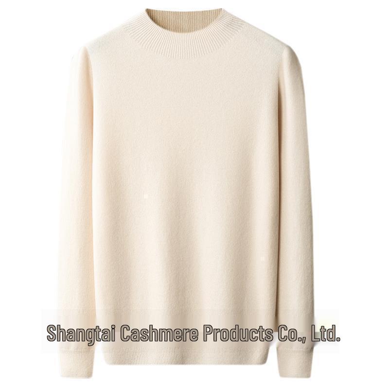 Men's Half-High Collar Solid Wool Sweater – Business Casual Knitted Pullover