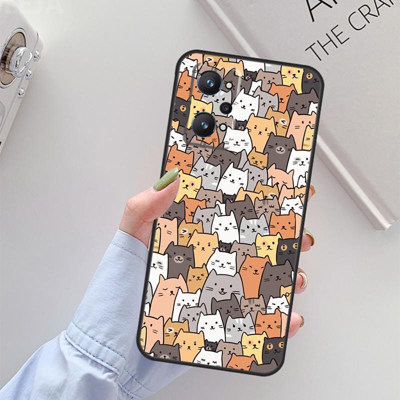 

Cute Kawaii Cat For Realme GT 7 Pro GT 6T 6 5 C67 C61 C55 C53 C51 C21Y C25S C75 10 11 12 13 14 Pro Plus Case Realme C33