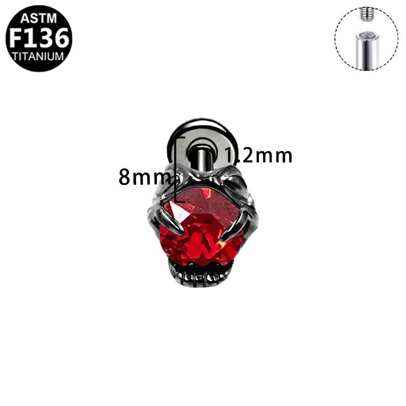 Titanium Heart Bat Wing Ear Stud Piercing Earring, Fashionable and Sweet European-Korean Style.