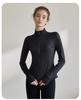 Women's Slim-Fit Stand-Up Collar Yoga Jacket - Long Sleeve, High-Elastic, Zipper Cardigan for Outdoor and Fitness Activities