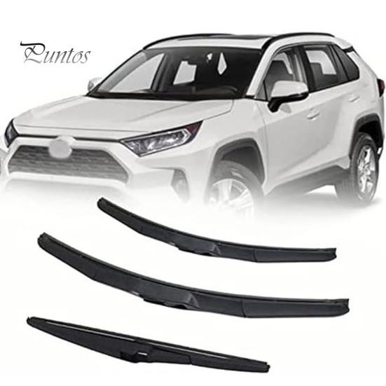 High Speed Stable Wipers 3 Pcs 26"+16" Windshield And 12" Rear Wiper Blade Replacement for RAV4 2019 2020 2021 2022 2023 2024, All Weather Original