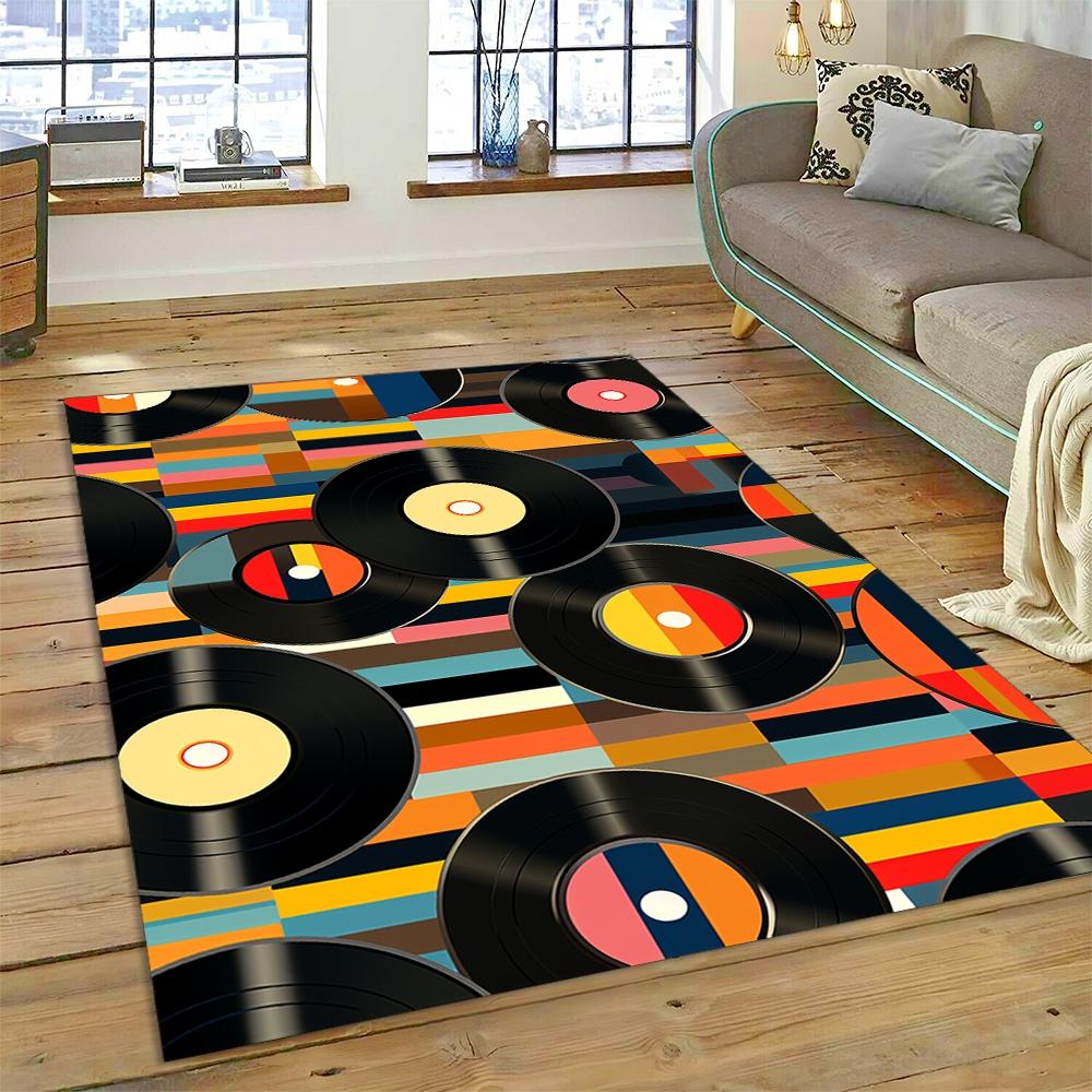 Vinyl Record Music DJ Screen tape Rug Carpet for Living Room Bedroom Home Decor,Floor Mat Non-slip Decoration for Sofa Doormat