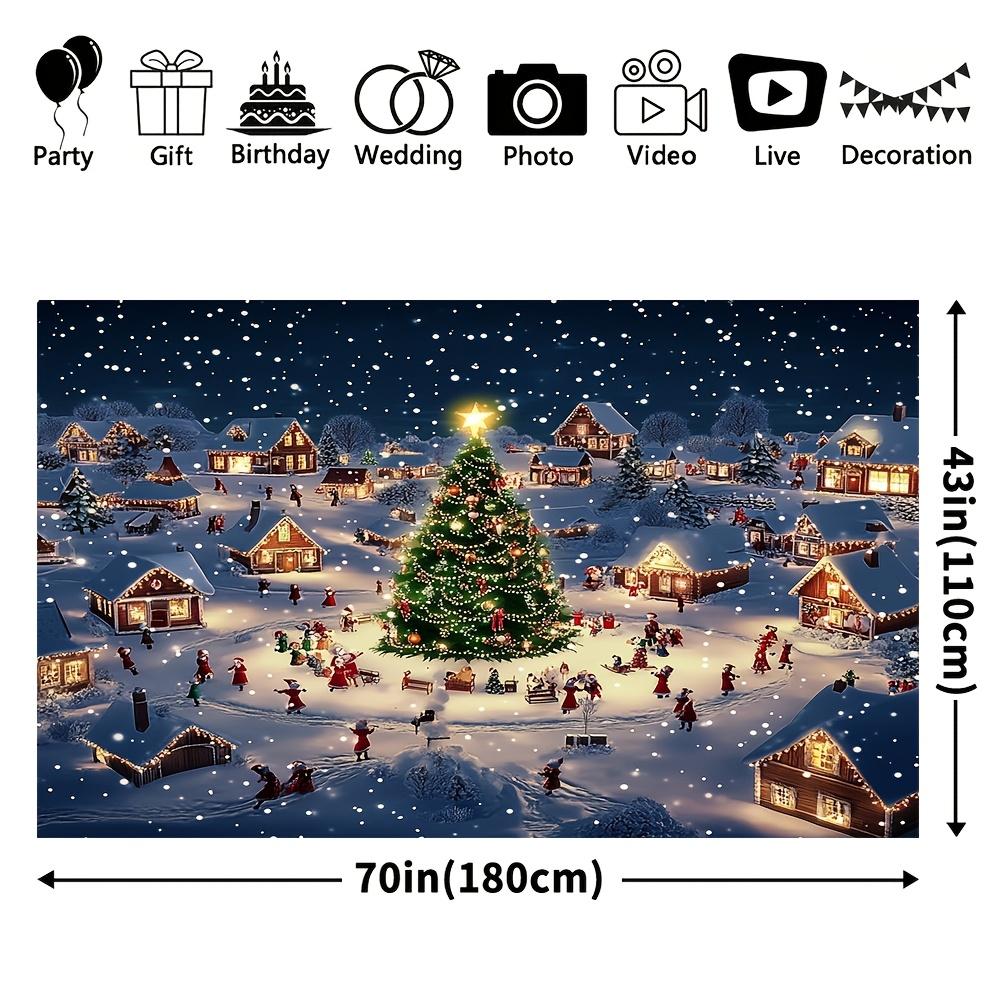 1Pcs Festive Christmas Village C Decoration Background bedroom Backdrop Decorations For Photo Studio Photo Booth Christmas Party