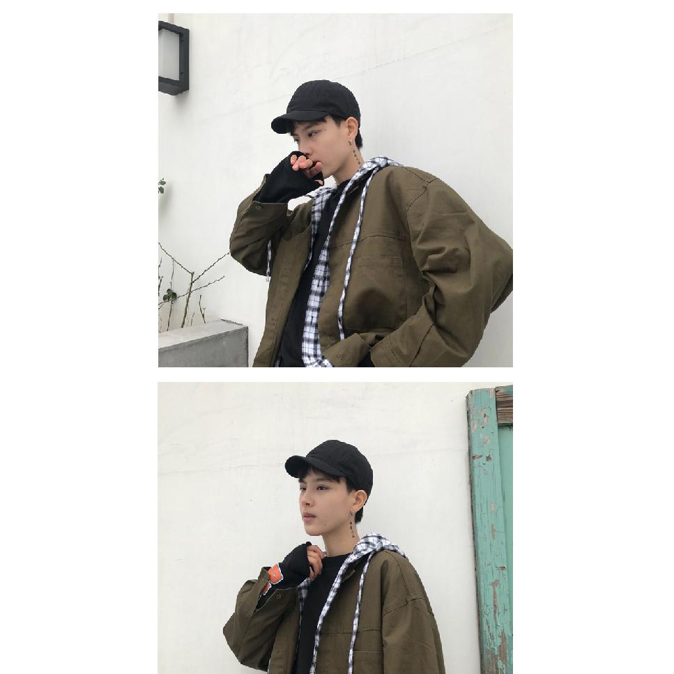 Short brim, plain-colored hat, men's baseball cap, men's soft-top cap, men's sun hat