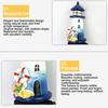 Solar Lighthouse Lawn Light, Outdoor Garden Lighthouse Statue Solar Light, Waterproof Solar Pathway Light for Patio Lawn Yard