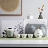 Panda suet jade porcelain kung fu travel tea set outdoor portable