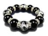 [Stone Town] Hard-to-find, Extra-thick 18mm Natural Onyx Stone, Hand-carved with the Four Gods, Premium Rondelle Rosary Bracelet, Power Stone