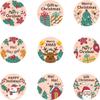 Adhesive Self Christmas Sticker With Santa And Reindeer For Gift Bag Decor Party